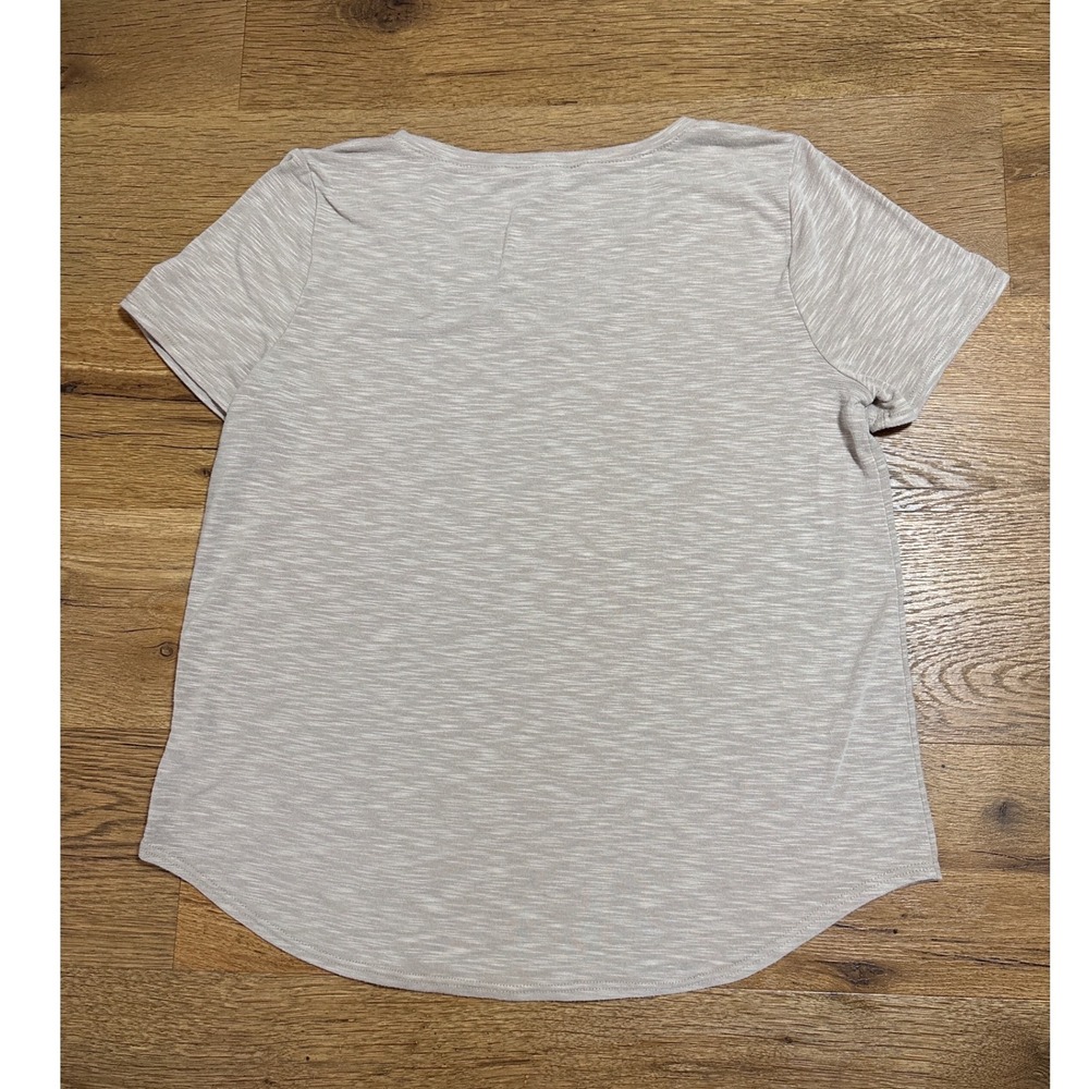 Green Envelope Los Angeles Womens V-Neck Slub Tee Oatmeal Beige GTH681-SN Size M - Picture 2 of 6